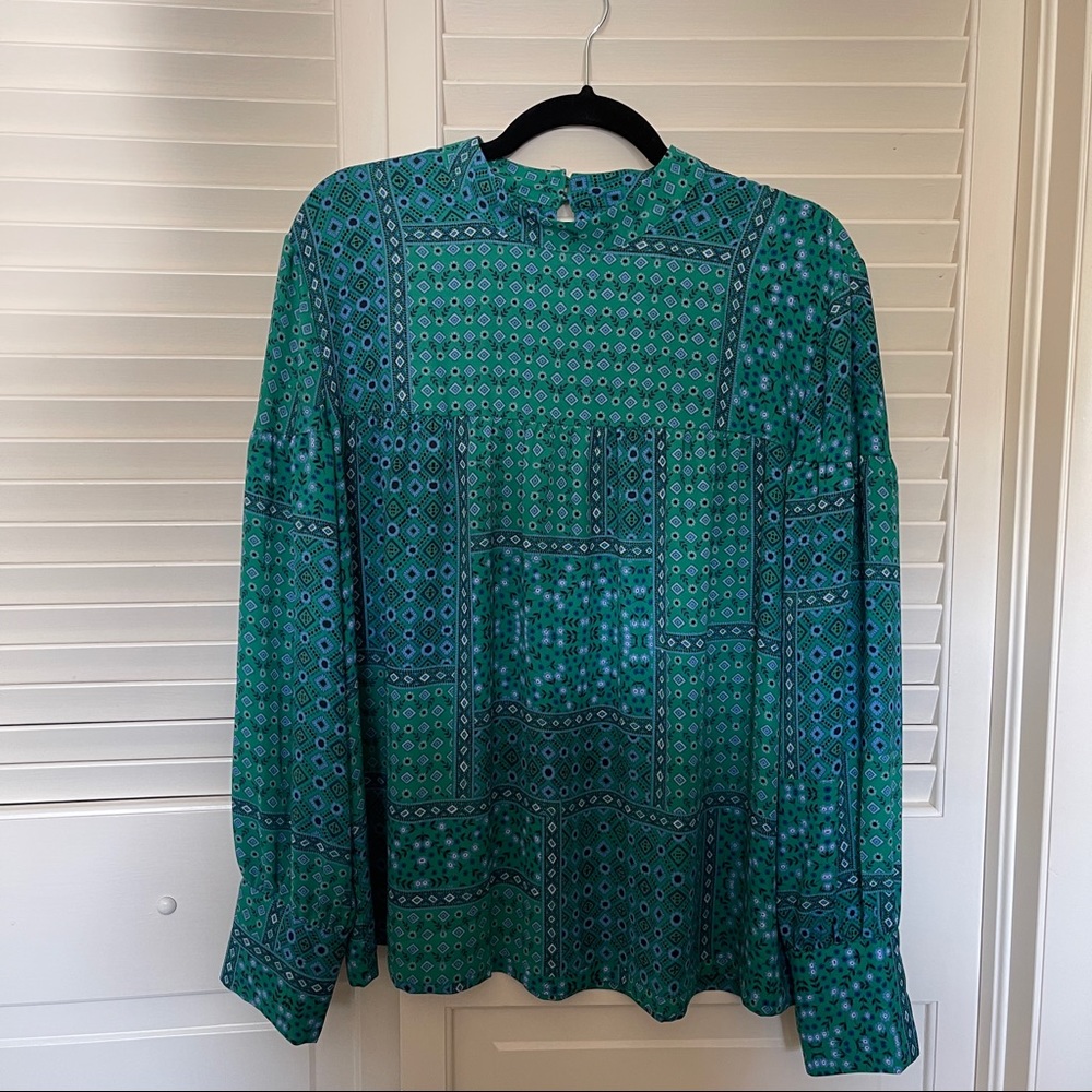 Loft Button Neck Blouse